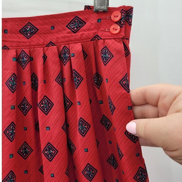 Country Sophisticate by Pendleton Vintage Red Geometric Midi Straight Skirt - Picture 7 of 10